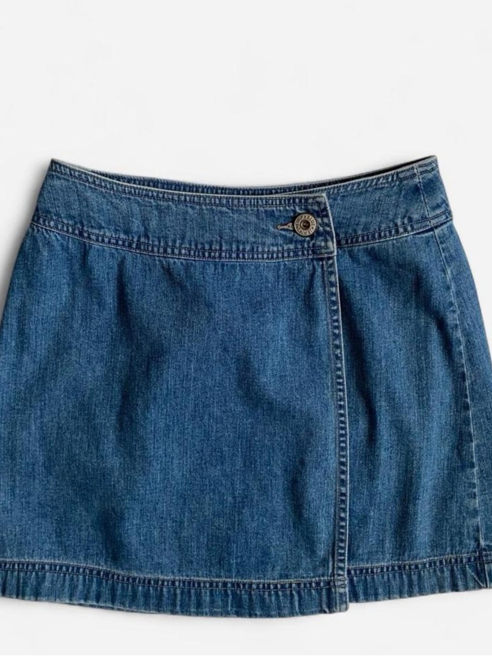 Gap vintage blue denim mini wrap skirt